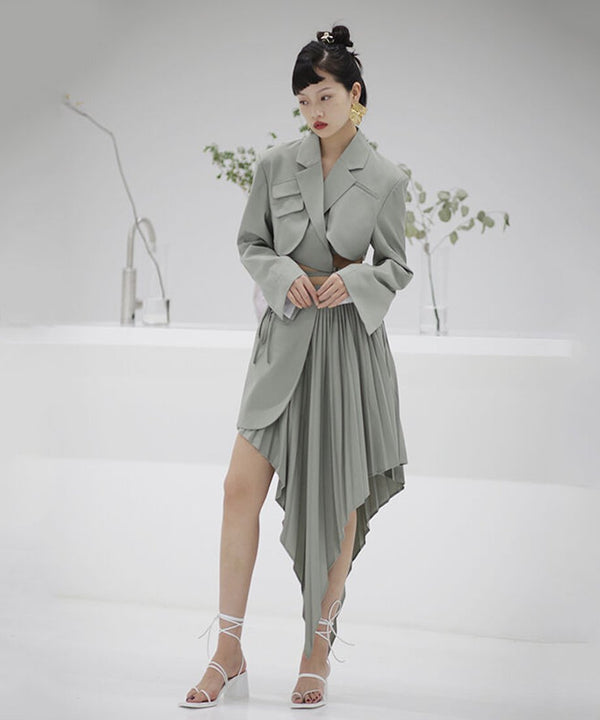 Curved Hem Cropped Jacket